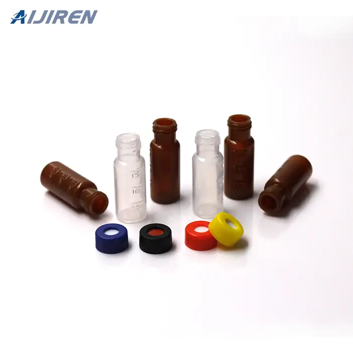 2 ml vials with caps in amber for HPLC and GC 